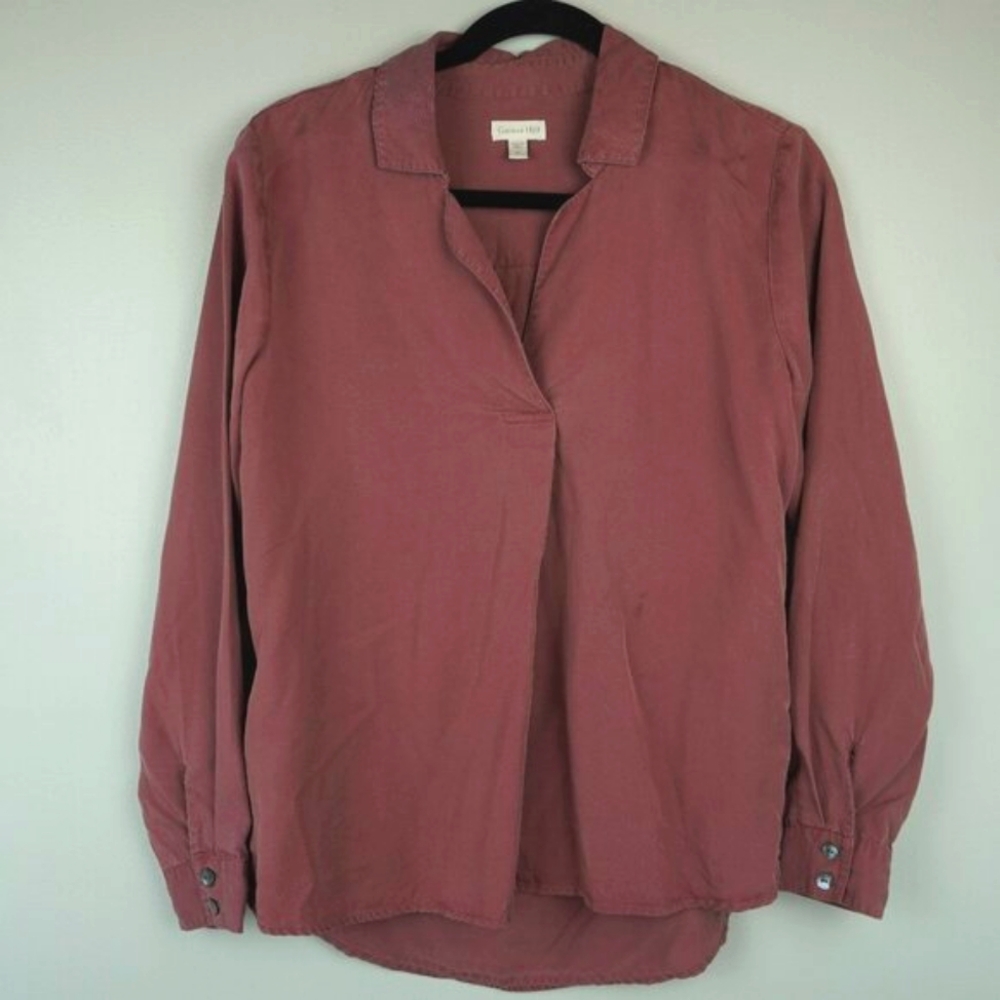 Garnet Hill Dusty Rose Long‎ Sleeve Pullover Shirt Size 6
